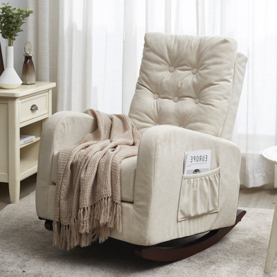 Chaise berçante rembourrée capitonnée Faymon