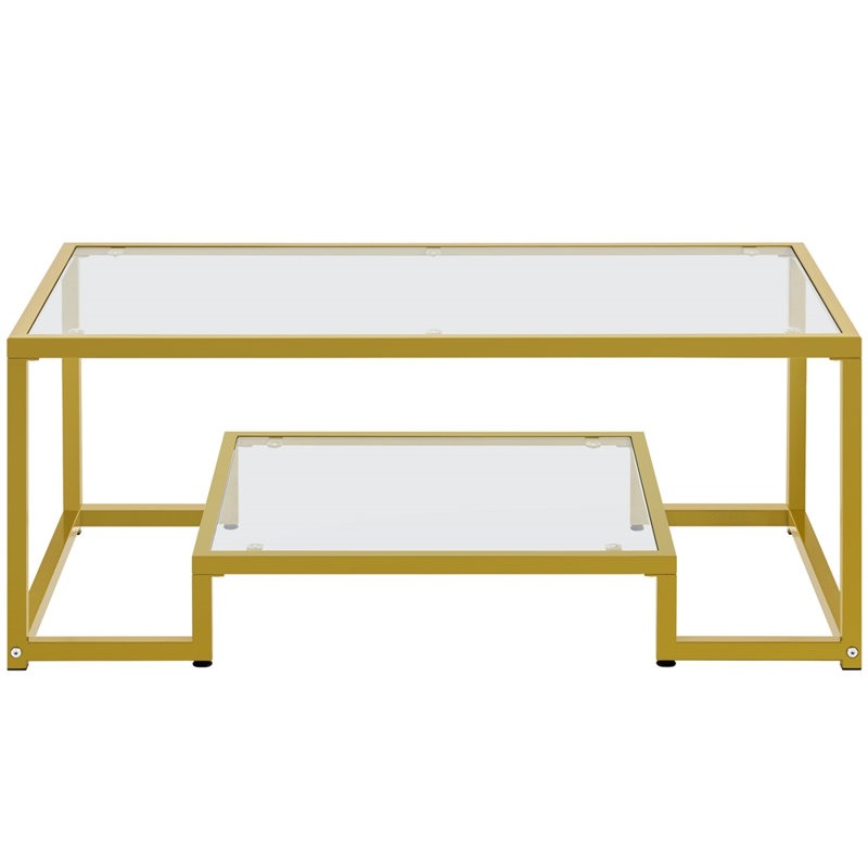 Frame Coffee Table with Storage, Gold