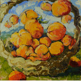 Summer Peaches Painting by Alix Halman Travis