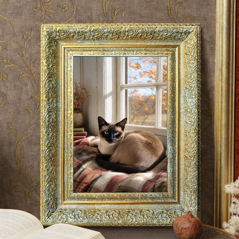 Cadre photo pour animaux de compagnie, 5" W x 7" H, Antique Gold, 1