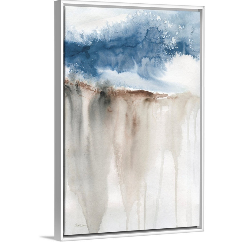 Windy Cliff II - reproduction d'art sur toile, Cadre flottant blanc, H 19,7 po x l 13,7 po x P 1,75 po
