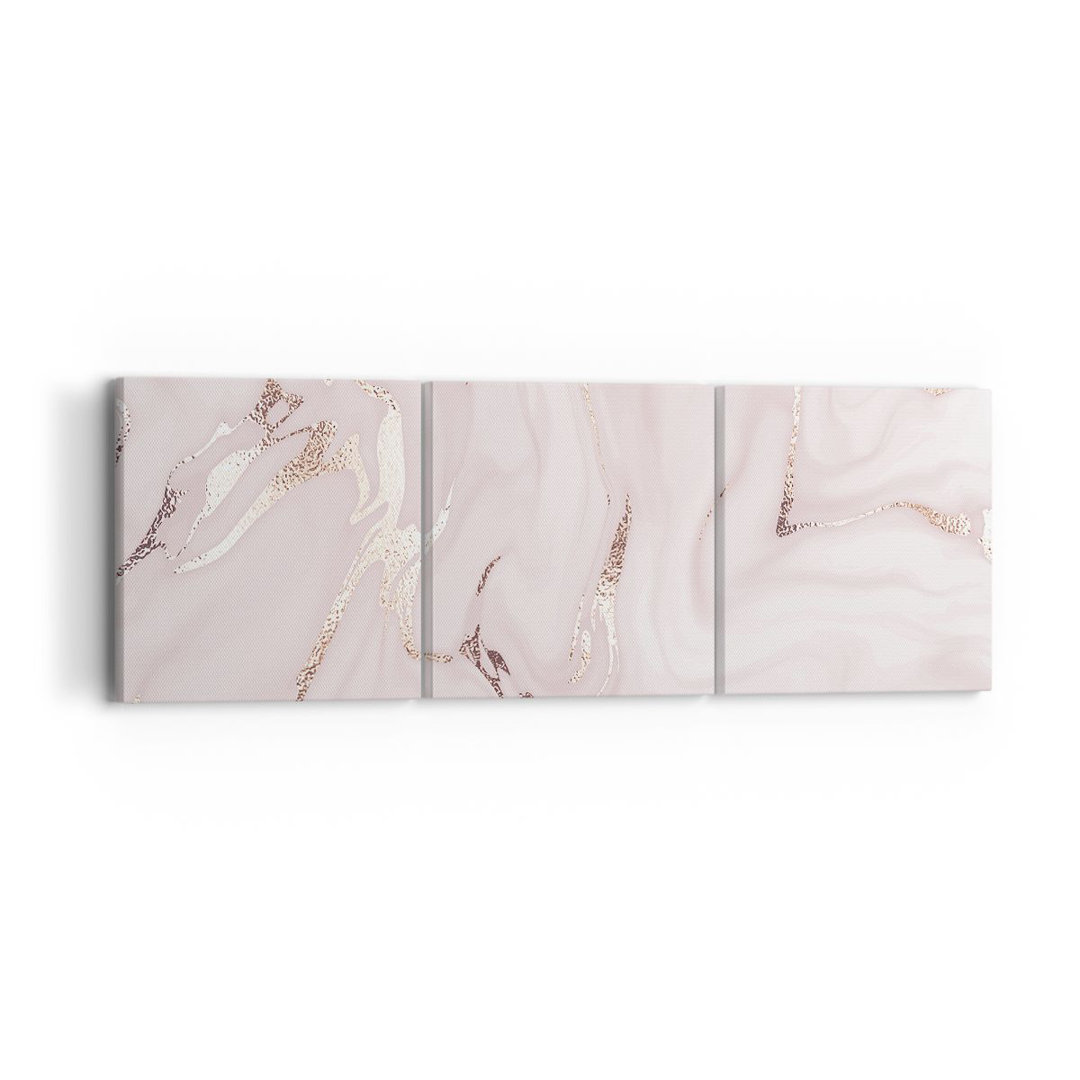 3-tlg. Leinwandbilder-Set Pink Marble Spilled