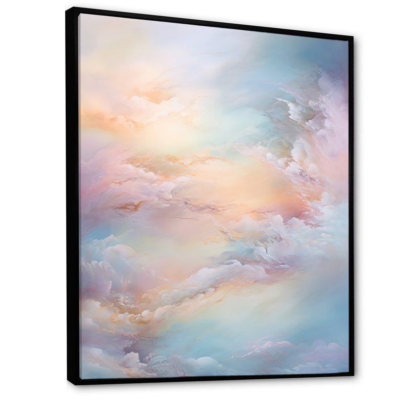 " Clouds Charm Liquid Art III ", 32" H x 24" W x 1" D, Black Floater Framed