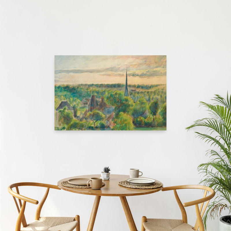 Paysage à Éragny, 1890 - Affiche murale contemporaine représentant un lever de soleil, H 24 po x l 36 po