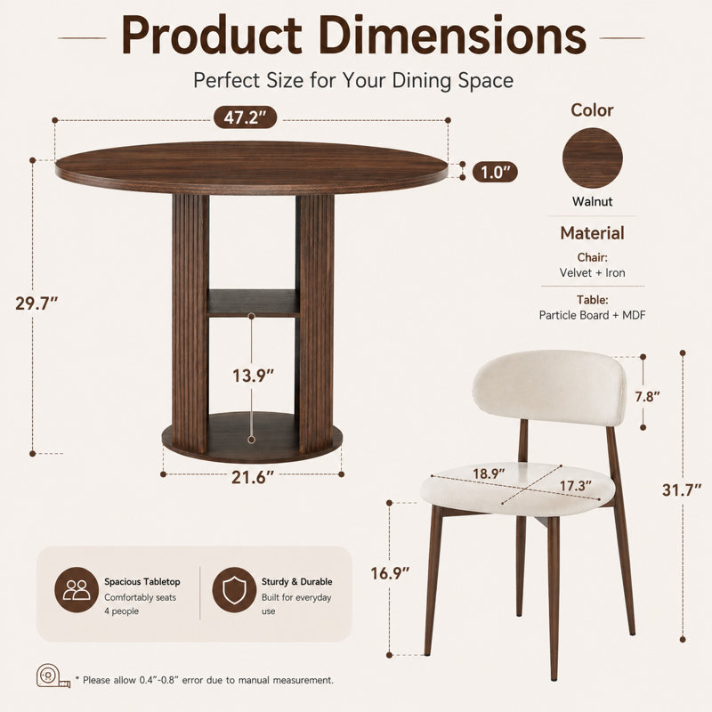 Ensemble de table de salle à manger 3 pièces pour petits espaces, table moderne avec tablette de rangement et 2 chaises
