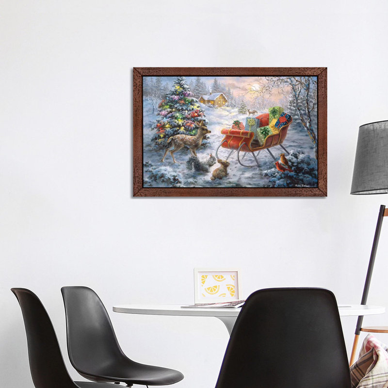 Baidland Tis The Night Before Xmas - Wrapped Canvas Print, 101.6 cm H x 66.04 cm W x 4.445 cm D, Brown Framed