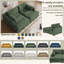 Canapé-lit modulaire avec accoudoirs et coussins décoratifs en velours côtelé vert Bentura-1862445444