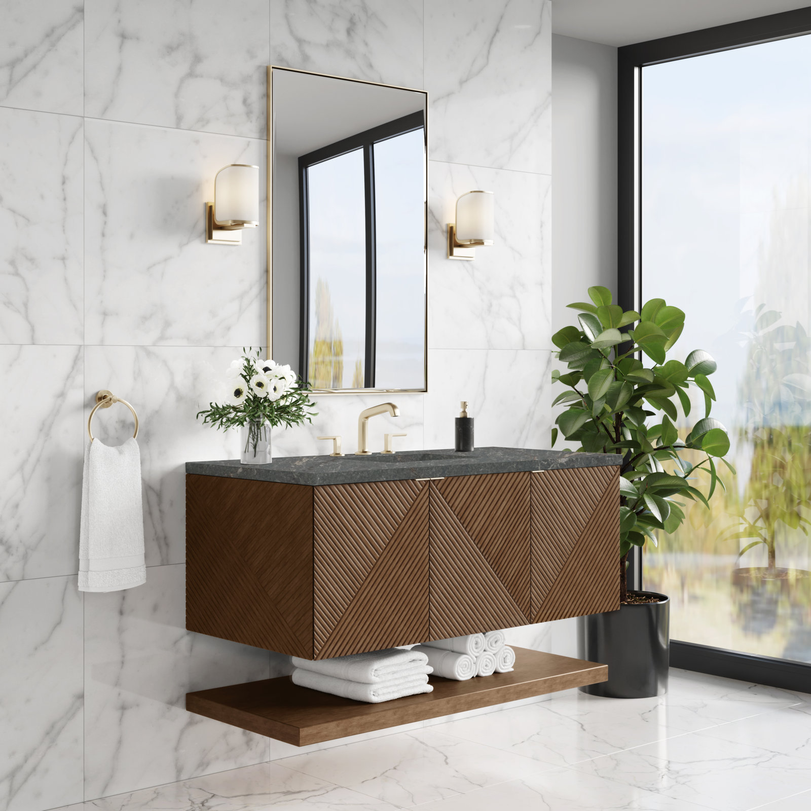 Marcello 48'' Single Bathroom Vanity, Parisien Bleu Quartz