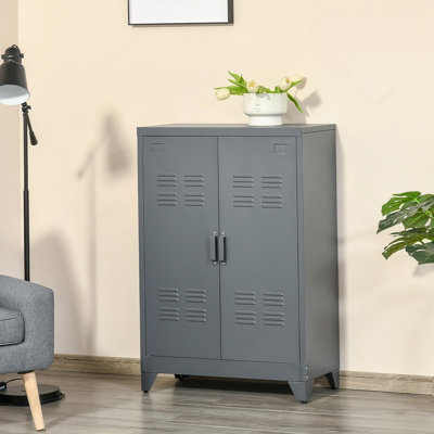 Industrial Steel Storage Cabinet Storage Organizer Gray