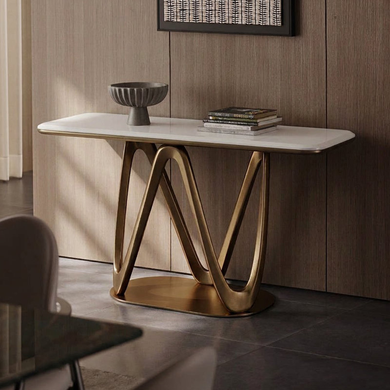 Console de style italien de luxe, H 33,5 po x l 47,2 po x P 13,8 po