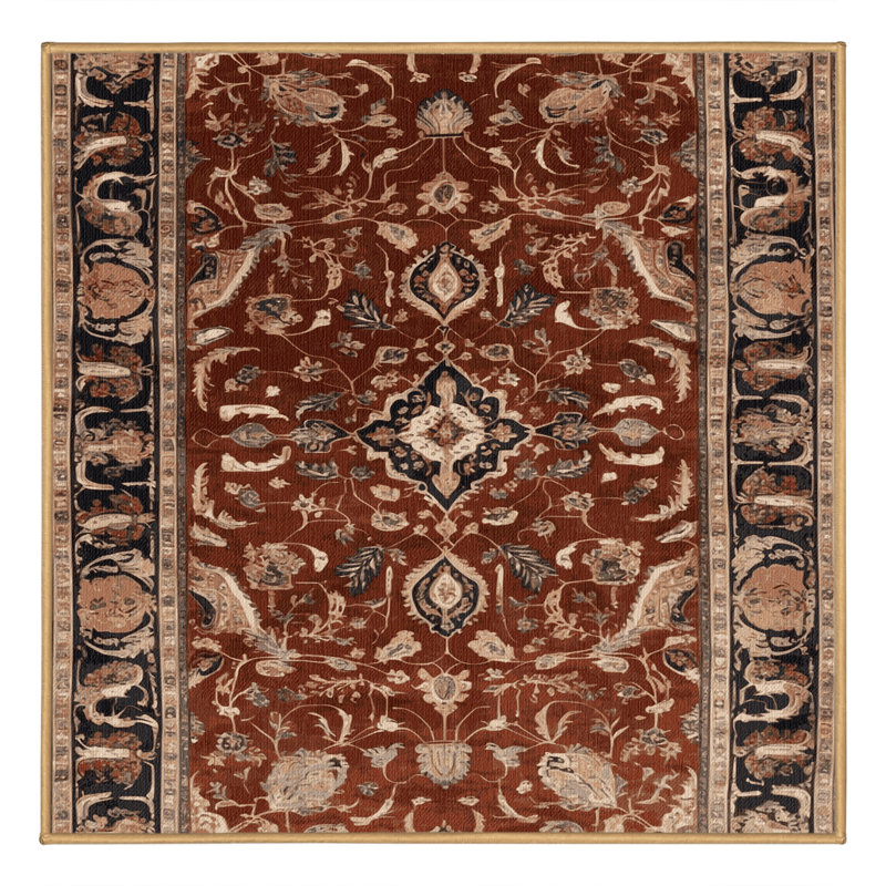 Tapis brun lavable à la machine, Carré 4 pi