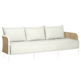 Havana 86" Wide Outdoor Wicker Patio Sofa with Cushions