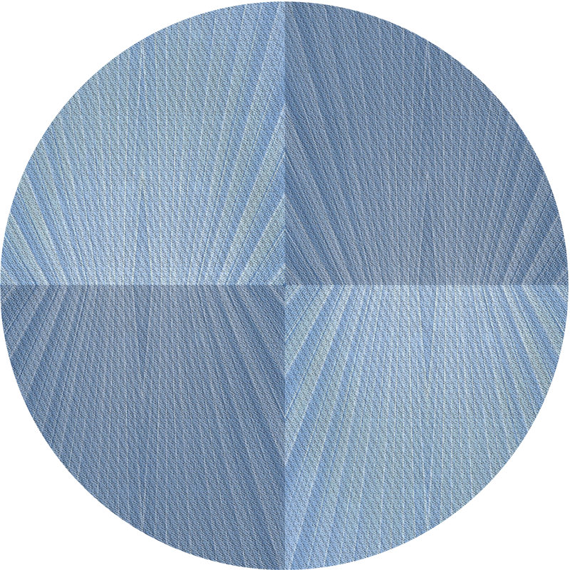 Tapis bleu / gris Choute, Rond 8 pi