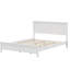 Grand lit plateforme en bois massif blanc, design moderne