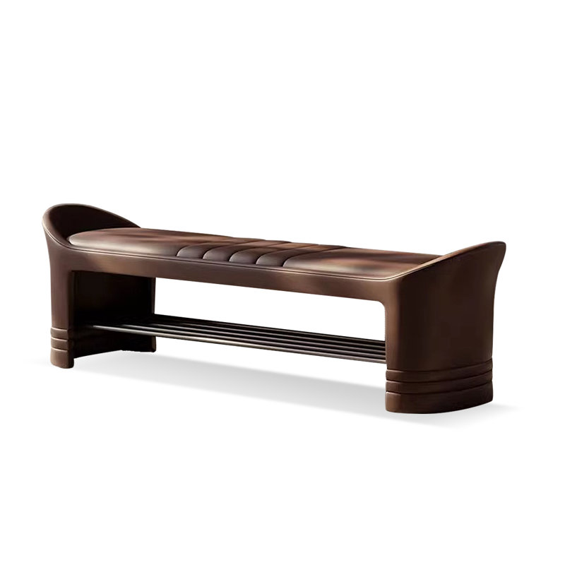 Upholstered Shoe Storage Bench, Coffee