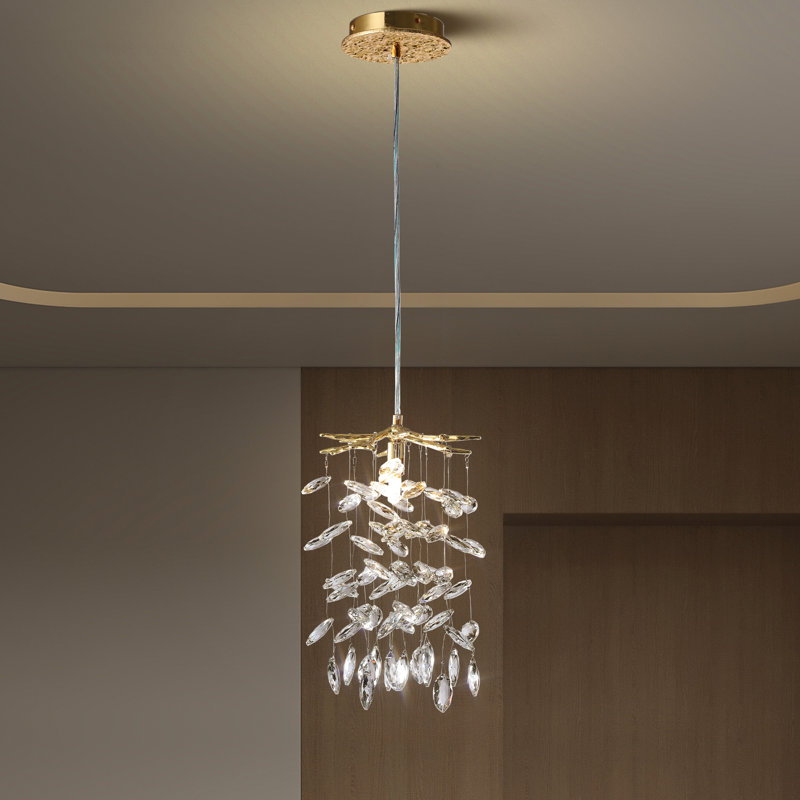 Luminaire suspendu à DEL en cristal à intensité variable, lustre