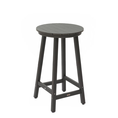 Durable Gray Patio Bar Table with High Load-Bearing Capacity and Weather-Resistant HIPS Material for Outdoor Use