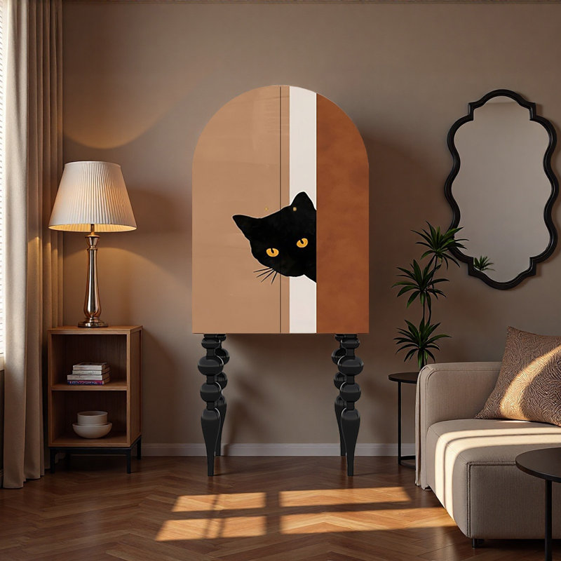 Armoire de rangement murale moderne en bois massif, Noir