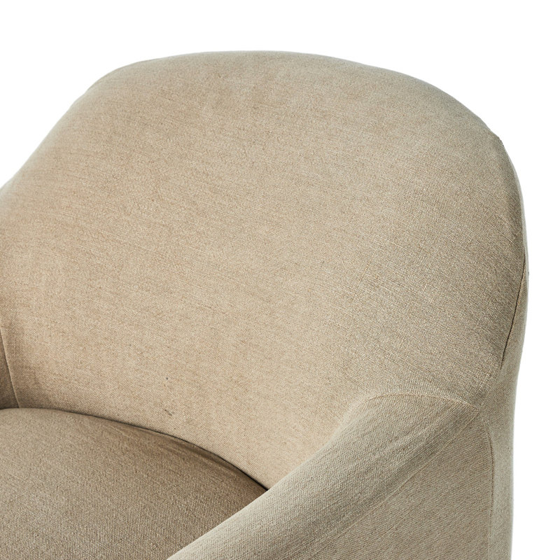 Lowell Slipcover Swivel Chair, Cream Linen