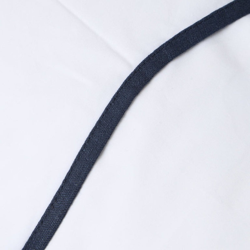 Skylar Pillow Case, White/Navy, King Pillow Case