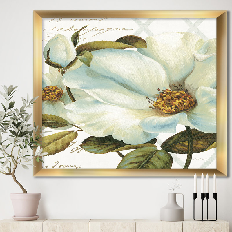 « white fleuring fleur close », reproduction d’art sur toile, H 30 po x l 30 po x P 1 po, Cadre doré