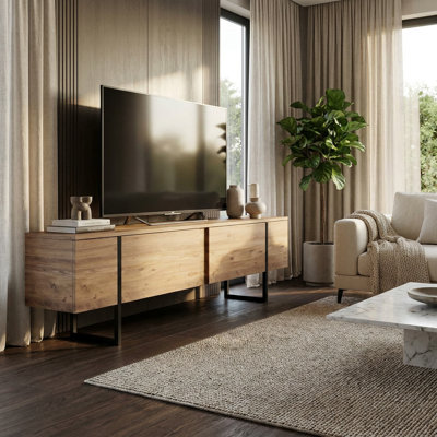 Meuble télé avec console multimédia et dosseret moderne de luxe