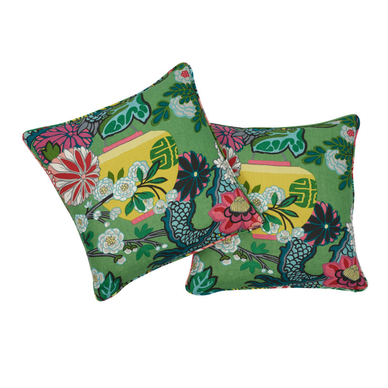 Chiang Mai Dragon Pillow, 18" x 18", Jade