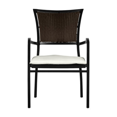 Aire Stacking Patio Dining Armchair With Cushions