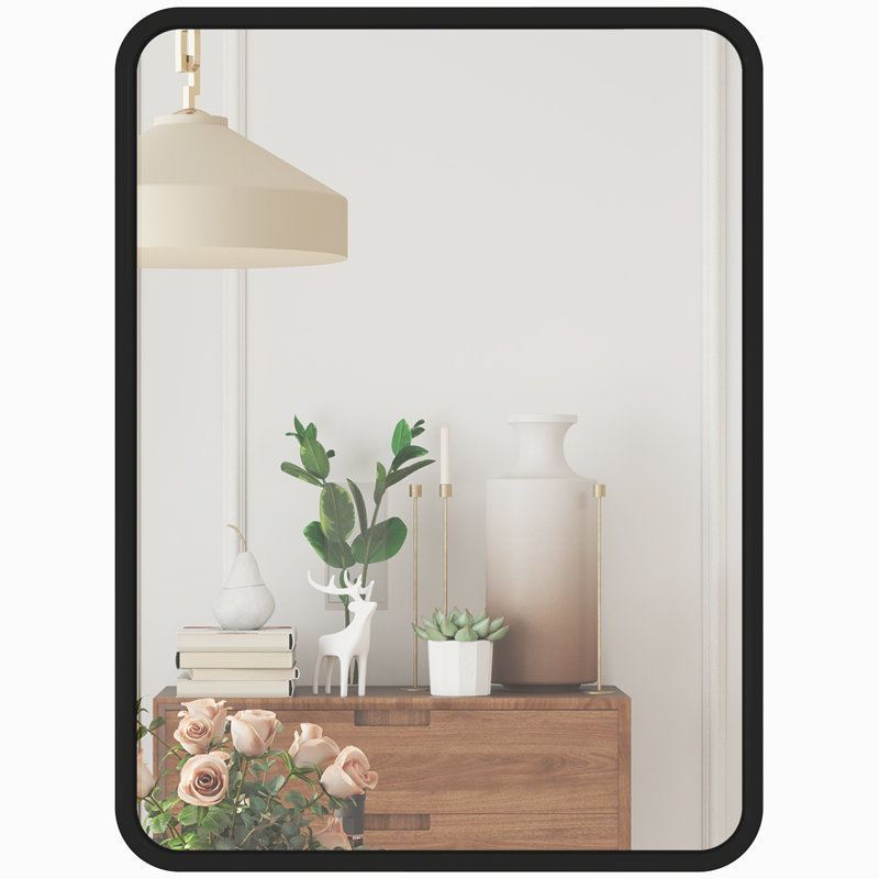 HOMCOM Rectangular Wall Mirror Decorative Mirror Metal Frame 40.5 x 30 cm, 30cm x 40.5cm