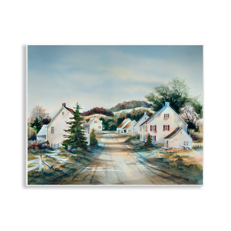 Plaque murale Tranquil Village Road & Homes, design par Owen Wexler
