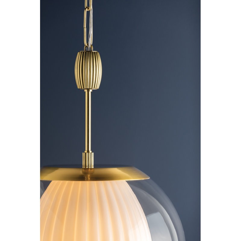 CLEMENTON PENDANT, 24" H x 17" W x 17" D, Brass