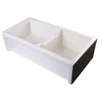 36'' L Double Bowl Fireclay Kitchen Sink