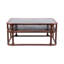 Table basse rectangulaire avec tablette en bois et plateau en marbre, table de salon de style Mid-Century moderne avec finition en bois de noyer, petite table basse avec rangement, 40 po