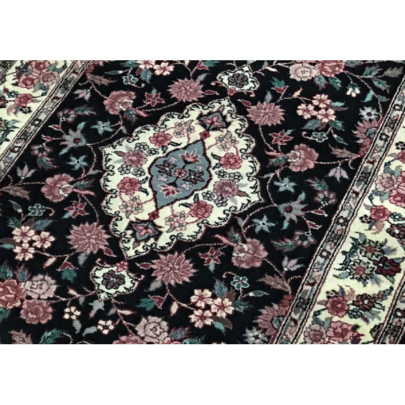Hand-Knotted High-Quality Black Runner