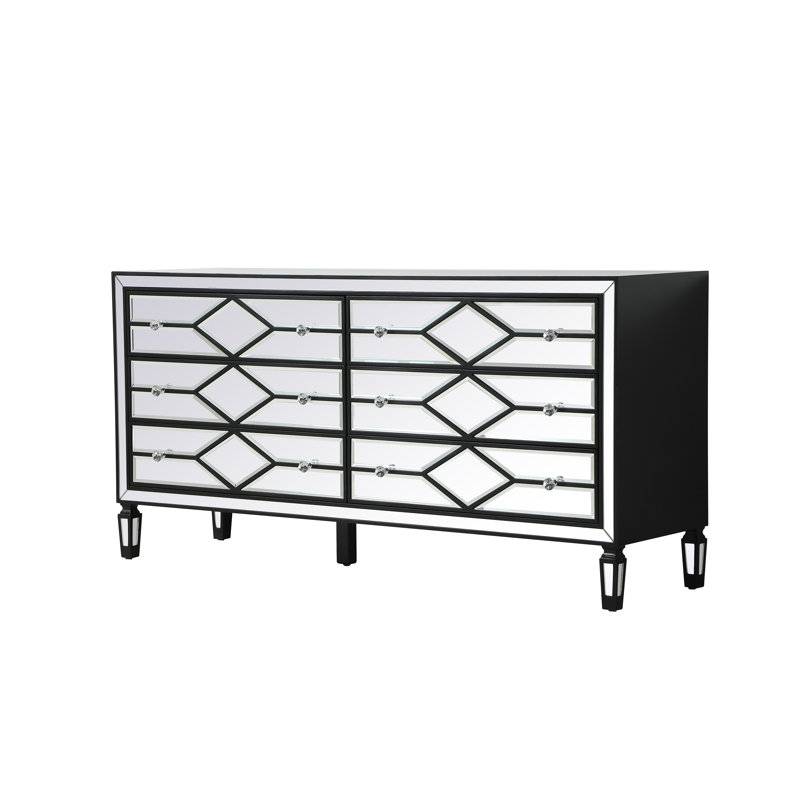 Bashaw 64'' W 6 - Drawer Dresser, Black