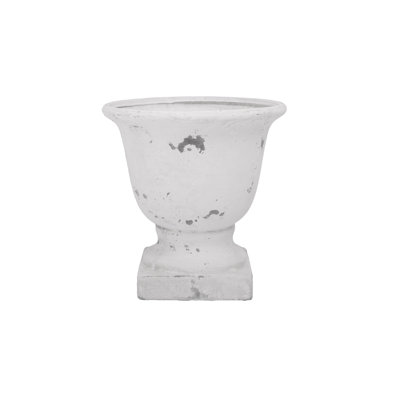 Terre cuite pot rond blanc