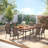 8-Perosn Patio Dining Set with 60" Sqaure Metal Dining Table and 8 Textilene Armrest Chairs-1233456634