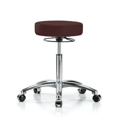 Tabouret médical PERCH Chrome avec réglage de la hauteur à 360 degrés | Hauteur du banc moyen: 20,5 à 28 po