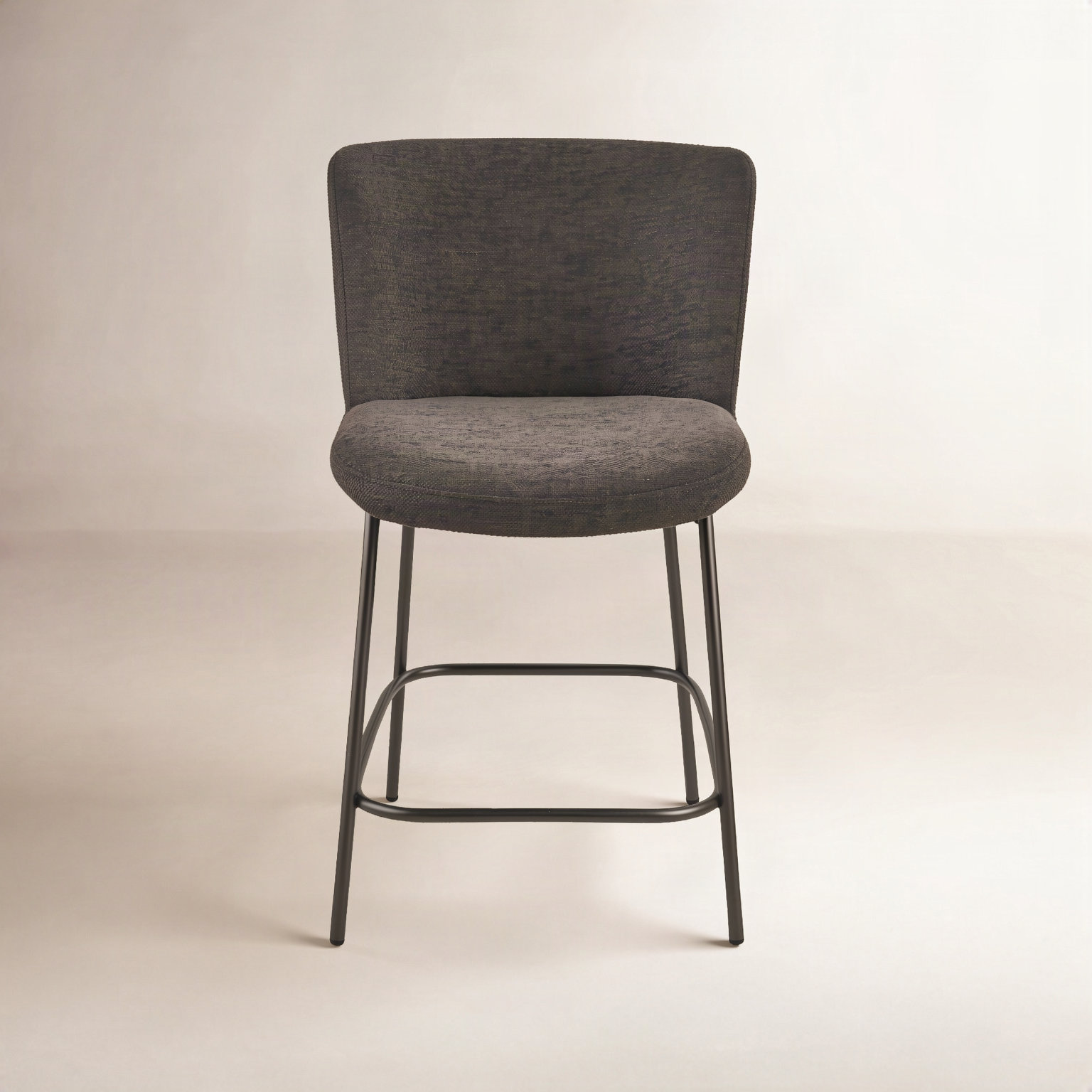 Adora Bar and Counter Stool, Counter Stool (26.4" Seat Height), Dark Brown Polyester