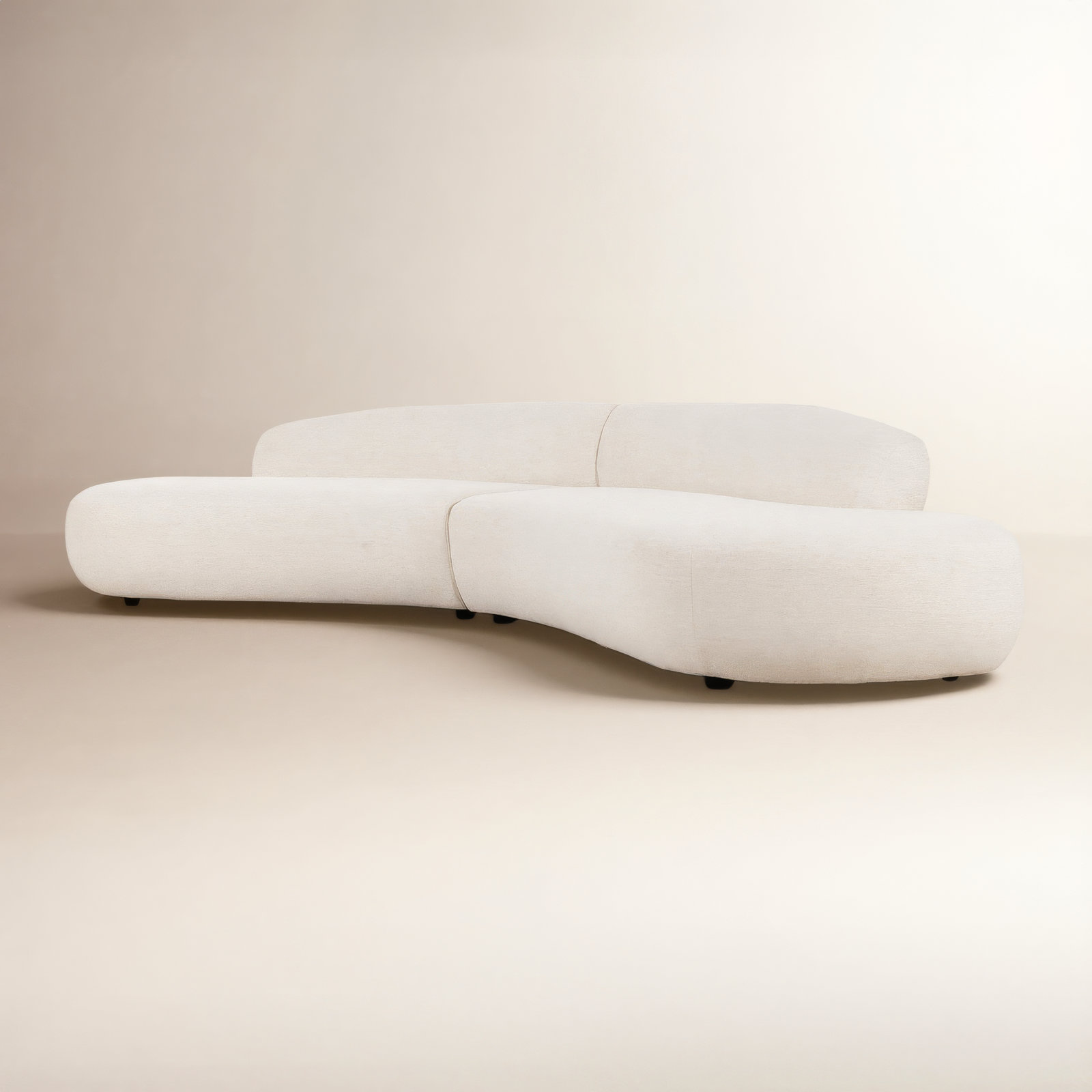 Athens Sofa and Chaise, Nomad Snow Polyester Blend