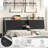 Yezda 40.9"H Headboard with 4 Outlets and 4 USB Ports-1649757652