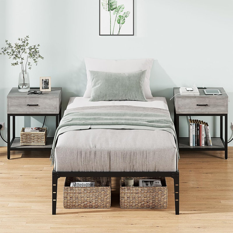 Metal Platform Bed Frame – Steel Construction, Sturdy Support, Easy Assembly, Modern Sleek Design , Twin, Twin