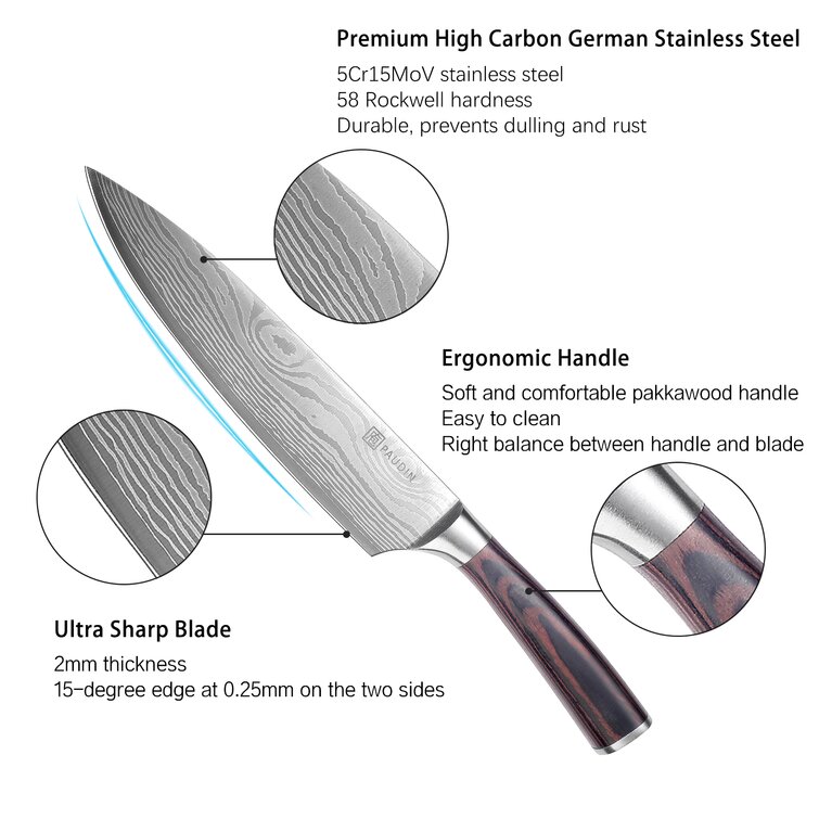 Paring Knife - PAUDIN 3.5 Inch Kitchen Knife N8 German High Carbon  Stainless Steel Knife, Fruit and Vegetable Cutting Chopping Carving Knives  
