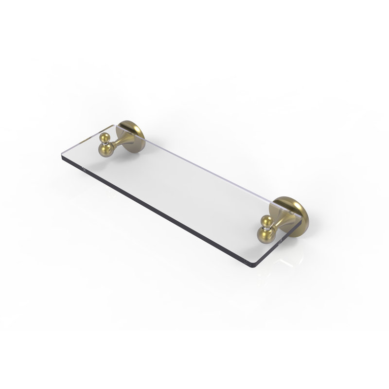 Godoy Industrial Pipe Shelves, Satin Brass, 16 Inch