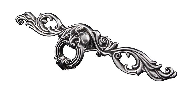 Poignée fantaisie Sforza 1,625 po, Argent antique