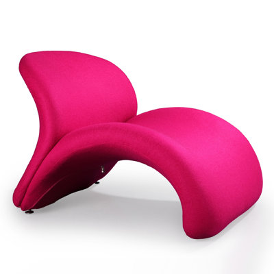 Chaise d'appoint rembourrée en métal rose fuchsia Rosebud