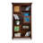Rustic Solid Wood Display Bookcase with Decorative Painted Cabinets