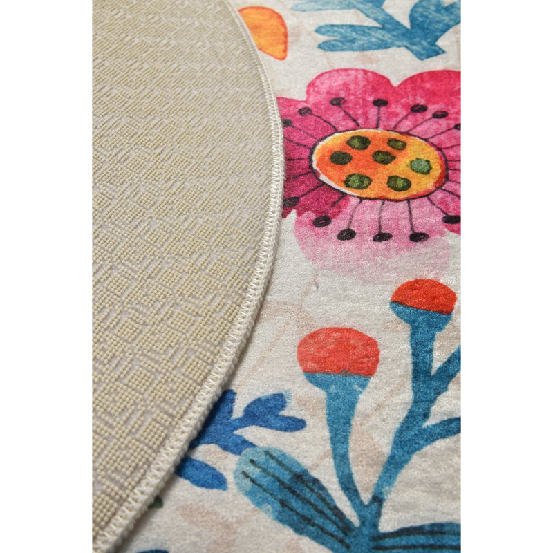 Athens Tufted Grey/Blue/Pink Rug, Round 200cm