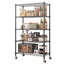 Yelena 90cm W Metal Shelving Unit with Wheels-106267443-106267445