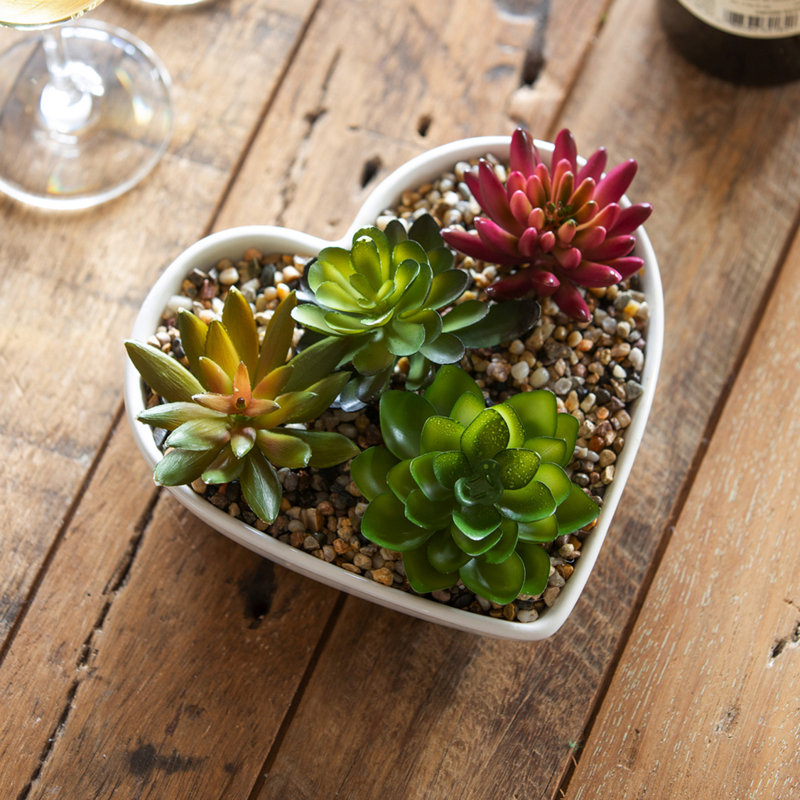 4'' Faux Succulent in Ceramic Pot